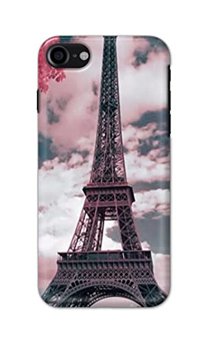 Image of Lovers Famous Place Eiffel Tower in Paris Hard Back Case Cover for Apple iPhone 7 (4.7 inch) / iPhone 8 (4.7 inch) / iPhone SE 2020, A1778, A1660 Back Cover -(J5) VNS2227