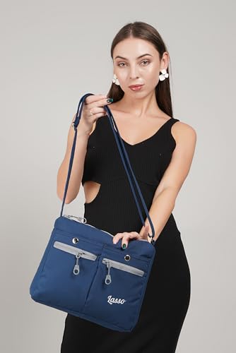 Image of Lasso Sling Bag For Women with Adjustable Strap Stylish Ladies Crossbody Polyester Sling Bag for Office, Causal, Travel & College | 7L Capacity & front double Pockets