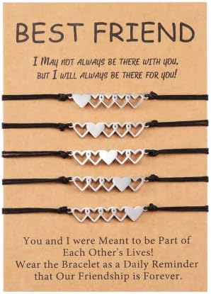 Cheerslife 2/3/4/5 Pcs Best Friend Bracelet Long Distance Matching Handmade Lanyard Friendship BFF Bracelets Jewelry Suitable Gift for Women Men Girls Boys Daughters Sisters Birthday