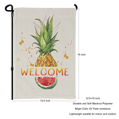 Hosnye Pineapple Welcome Garden Flag 12X18 Inch Double Sided Summer Pineapple And Watermelon Garden Flags For Outside Outdoor Holiday Yard Flag Lawn Banners #TOP1
