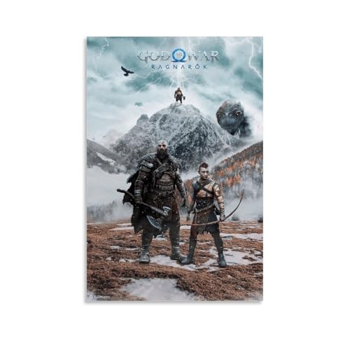 ZBSXLBNG Póster de God of War Ragnarok Pintura Decorativa Lienzo Arte de Pared Salón Póster Dormitorio Pintura 30x45 cm (30 x 45 cm)