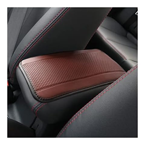 Moly Magnolia Auto Center Console Pad, PU Leather Car Armrest Seat Box Cover, Waterproof Non Slip Soft Armrest Box Cushion Protector, Car Accessories Universal for SUV, Truck, Van (Brown) Cover