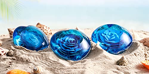 Hand Blown Glass Heart Flower Paperweight For Office Desk,Home Decor Collectible. #TOP4