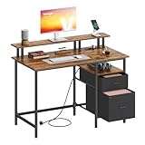 Spacieux et polyvalent : Compartiment ouvert pour les livres, tiroir supérieur pour le matériel de bureau, tiroir inférieur avec classeur suspendu pour les dossiers, tout est parfaitement rangé