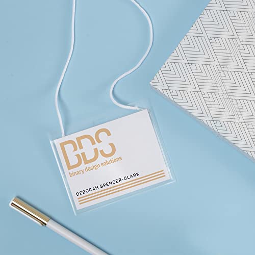 Image of Avery Customizable Name Badges, Includes Cords, 3 inch x 4 inch, Laser /Inkjet Printable Inserts, 100 Name Tag Holders per Pack, 500 Total (5 Packs of 74459)