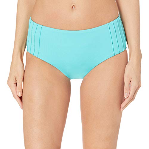 Seafolly Women's Pintucked Wide Side Retro Bikini Bottom Swimsuit, Antigua Blue, 10 US