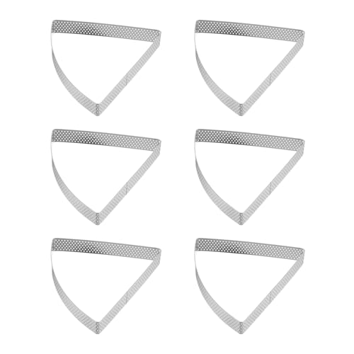 QUARKZMAN 6 Piezas de Anillos Perforados para Tartas 4.72 de Acero Inoxidable en Forma de Abanico Anillo para Mousse de Tarta Antiadherente Pulido Anillo de Postre de Espesor Herramientas