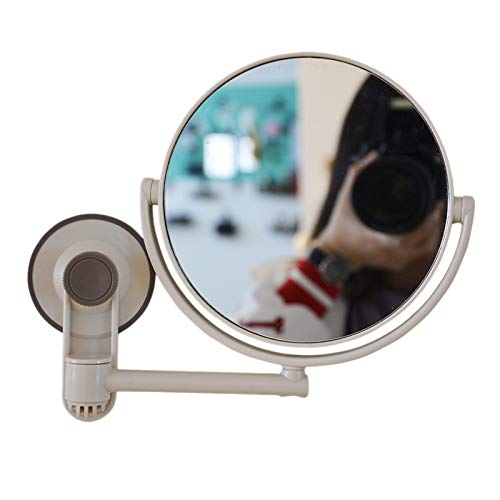 Graootoly White Bath Mirror Cosmetic Mirror 1X/3X Magnification Suction Cup Adjustable Double-Sided Bathroom Mirror