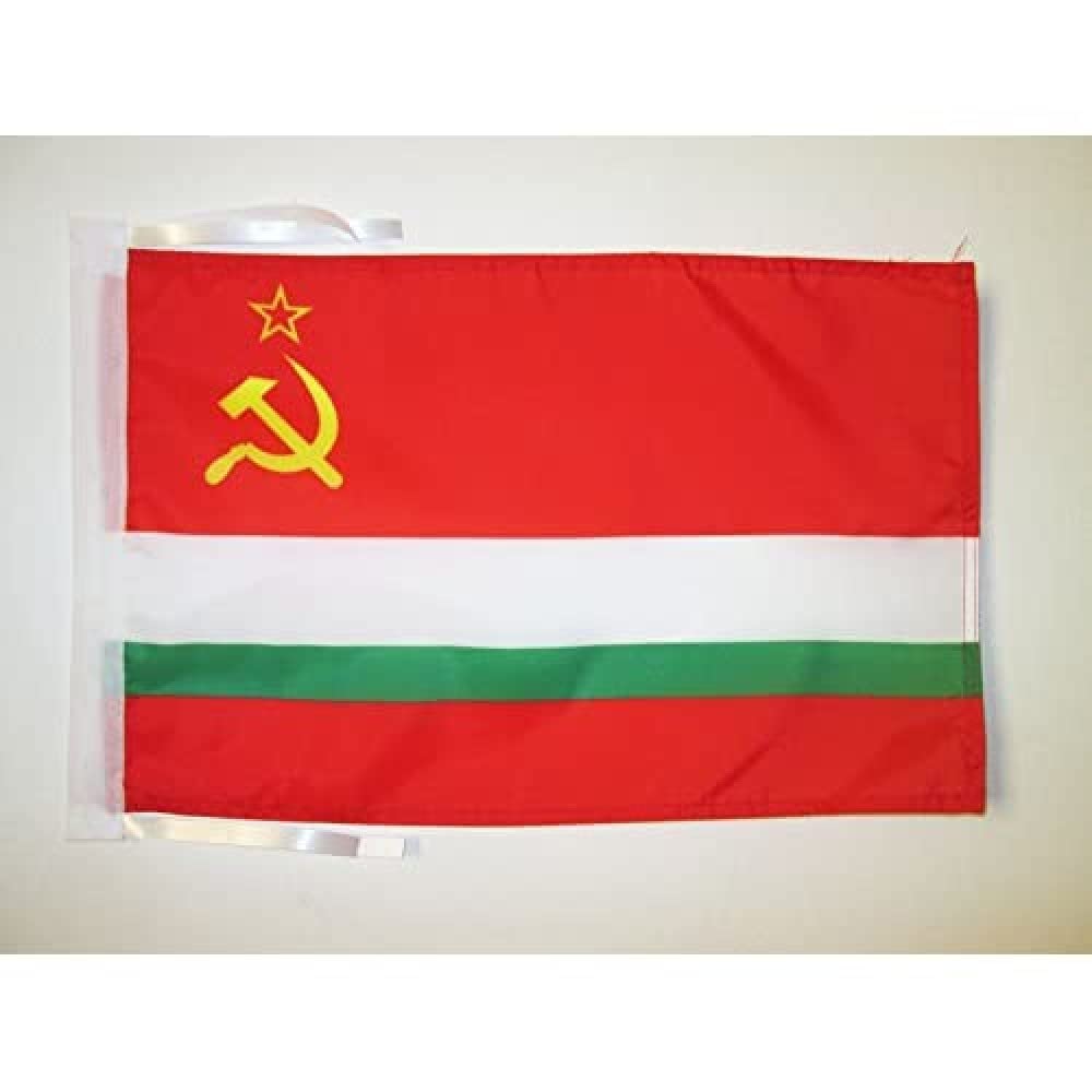 AZ FLAG - Tajik Soviet Socialist Republic Flag - 18'' x 12'' - 100% Polyester Tajikistan SSR Small Banner with Two Cords - Fade Resistant - Vivid Colors - 18x12 in - 45x30 Cm โ image 1