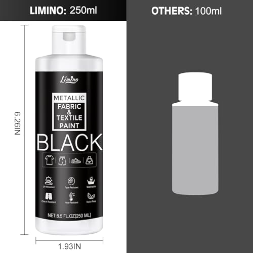 Miniatura 2 de Pintura Textil Negro - 250ml Pintura Textil Permanente Para Ropa De Tela Y Cuero, Pintura Acrílica Para Tela Y Cueropara, Pinturas Lavables Para Ropa Para Camisetas, Jeans, Zapatillas De Lona, Sofás