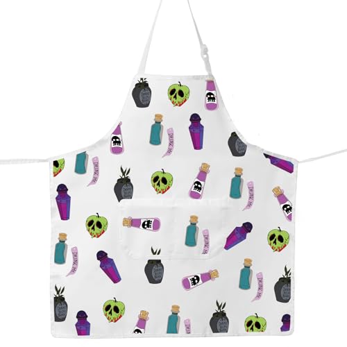 JNIAP Villain Poison Apron Villain Poison Cooking Apron Villain Lover Gifts Villain Kitchen Accessories (Poison white), Large