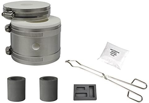 Deluxe Mini Tabletop PRO Kiln Propane Gas Furnace Kit Melts Gold Silver Copper in 10 Minutes with Combo Mold Precious Metal Casting Set