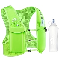 Zelvot Gilet de course pour homme et femme, brevet original, bretelles de poitrine réglables avec bouteille d'eau de 500 ml, léger et réfléchissant (noir, M/L
