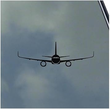 A319 Pilot A320 A321 Front Vinyl Sticker Decal A319neo A320neo A321neo Crew Airplane Jet Black 6 x 2