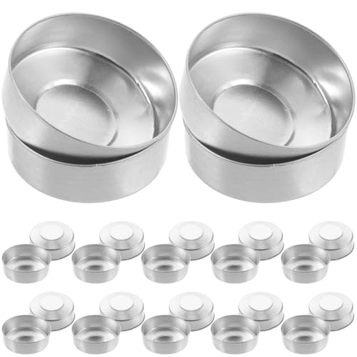 OUNONA 500Pcs Silver Aluminum Tea Light Tins Empty Candle Making Containers for DIY Projects for Tea Lights Votives and Packaging