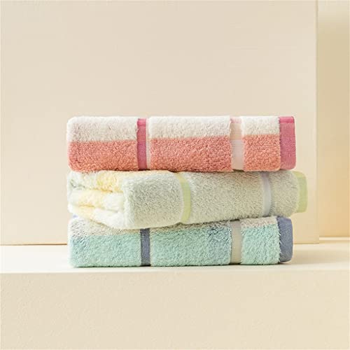Serviette de visage en coton doux rayé unisexe couleur claire