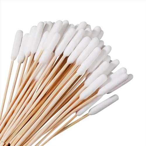 UUYYEO 200 Pcs 6 Inch Dog Ear Care Cotton Buds Animal Ear Cleaning Cotton Swabs Long Wood Cotton Swabs Makeup Remover Cotton Swabs