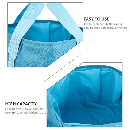 Balde plegable para spa de pies portátil azul miniatura 7