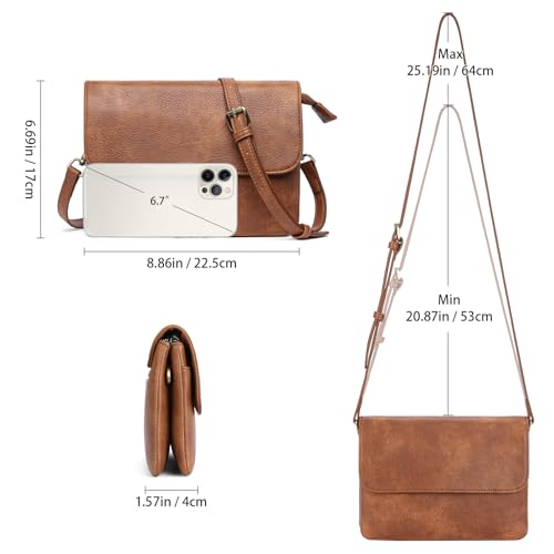 GAEKEAO Crossbody Bags for Women Cell Phone Purse RFID Blocking Vegan Leather Handbags with Adjustable Strap and Card Slots4