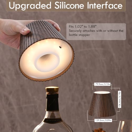 WILIT Wireless Bottle Lamp Shades, 3-Level Brightness Wine Bottle Lights for Liquor Bottles,Cordless Battery Operated Lamp for Living Room, Home Bar Decor, Gifts for Mom Women Men by WILIT - Image 5