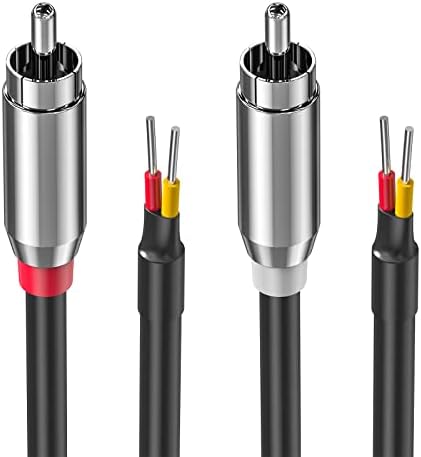 RCA to Speaker Wire Adapter, Ancable [18AWG 3.2-Feet] 2-Channel Heavy RCA Male Plug to Bare Wire Open End Audio Cable, 2-Pack