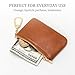 Veki Coin Purse Change Mini Purse Wallet With Key Chain Ring Zipper for Men Women Fashionable Bag Key Chain Pendant Leather Classic Clutch Purse (Solid color-Brown)