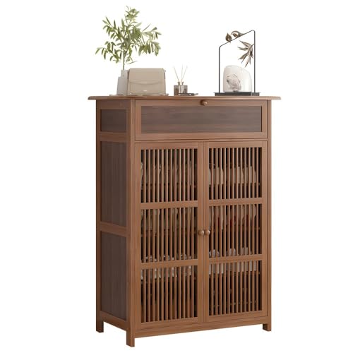Meuble à chaussures pour entrée ordonnée, banc de rangement en bambou à tablettes ajustables - 2