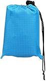BeiLan Mini Picknickdecke Wasserdicht, Ultraleicht, Kleines Packmaß - Ideal für Ground Sheet, Pocket Blanket, Stranddecke, Taschendecke, Campingdecke, Sitzunterlage (140*152cm, Blau & Schwarz)