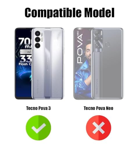 Image of COVERBLACK Soft Rubber Back Cover Compatible Model for Tecno LF7 / Tecno Pova 3 - Transparent
