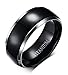 Produktbild Vnox 8mm Mann Titan Hochzeits Band Ring Verpflichtungs Brautring,mittleres Schwarzes überzogen,hochpoliert