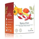 Cultivea® Kit Prêt à Pousser Piment   Graines bio   Coffret Graines   Idée Cadeau (Piment de Cayenne, Piment Fort Barak, Piment Hungarian, Piment Bonbon, Piment Habanero Orange)   Kit Graine Potager