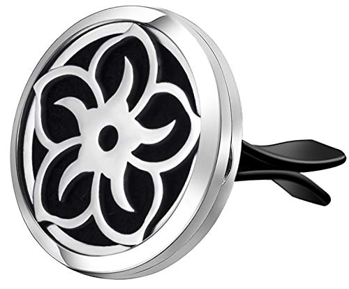 Ambientador de aire de coche de flor de loto para aromaterapia, difusor de ventilación de coche con clip de ventilación y 8 almohadillas de repuesto