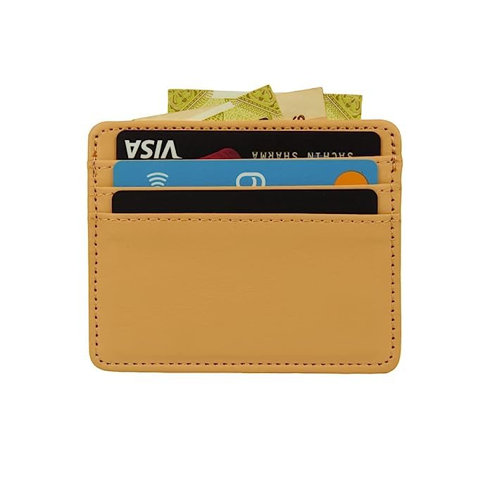 stealodeal Beige Slim Leather with Cash Slots Debit/Credit Man/Woman 4 Slots Card Holder-picture-51