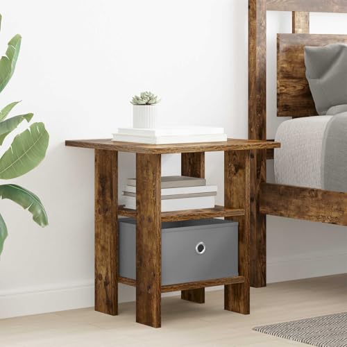 Table d'appoint moderne en chêne fumé avec tiroir de rangement chic