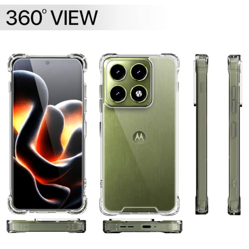 Image of Pikkme Back Cover for Motorola Moto Edge 70 Pro 5G PC + TPU Clear Transparent Raised Edges Shockproof Protective Phone Bumper Case(Transparent)