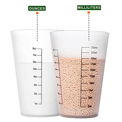 Ebiven 4 Pcs 8Oz Reusable Plastic Measuring Cups Liquid Paint Mixing Measure Cups For Kitchen Cooking thumb #1