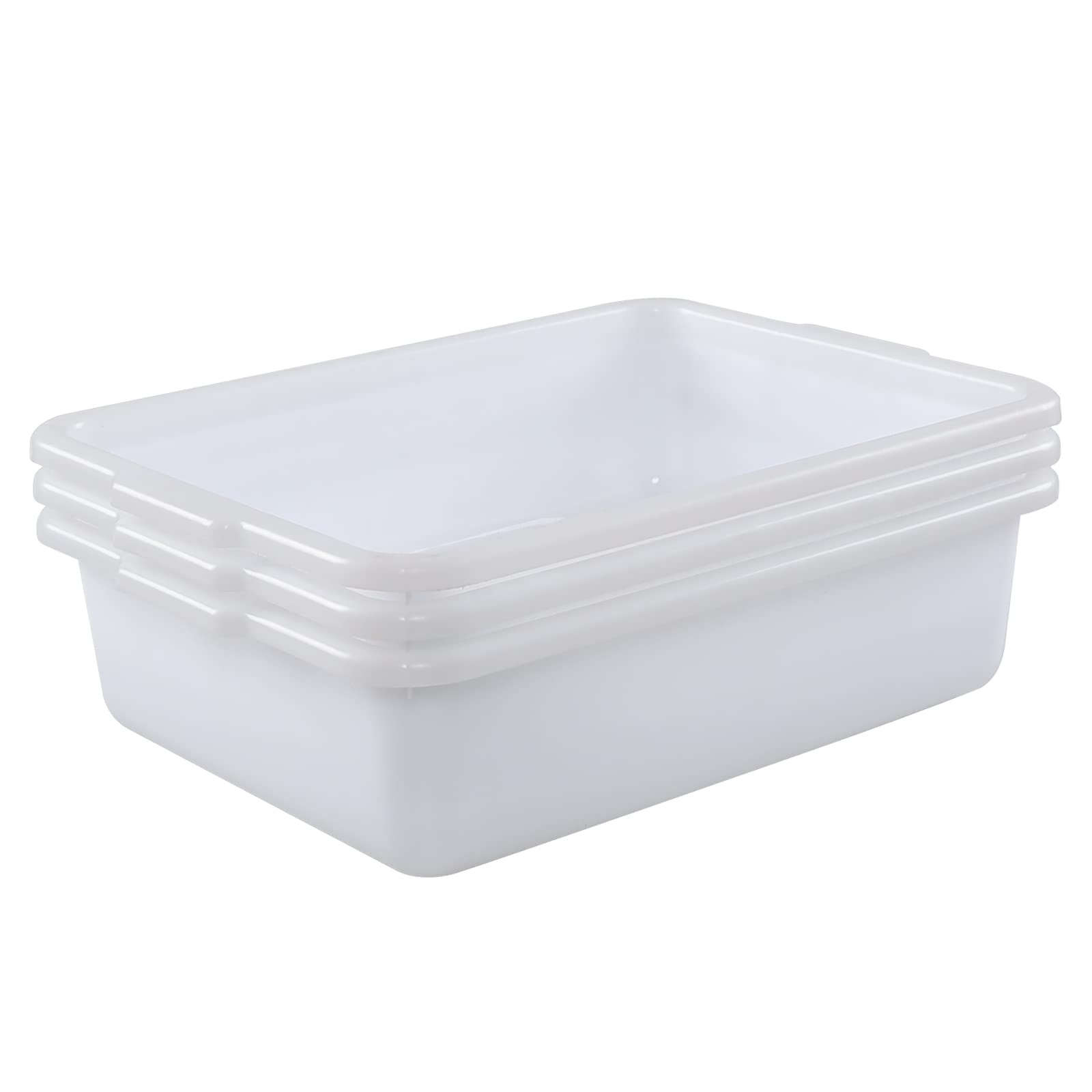 Morcte Bacino bacinella bucato plastica rettangolare da 13 l, 3 confezioni di bacinella plastica rettangolare, bianco