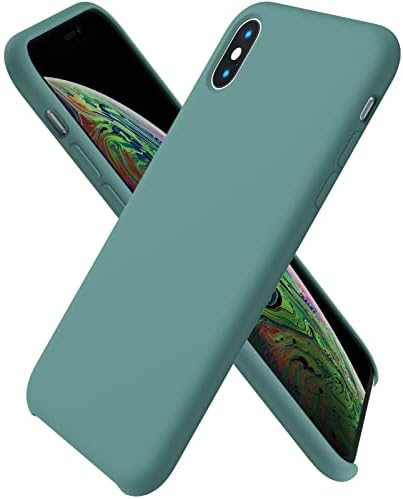 ORNARTO Liquid Silicone Case for iPhone Xs Max, Slim Liquid Silicone Soft Gel Rubber Case Cover for iPhone Xs Max(2019) 6.5 inch-Navy Blue