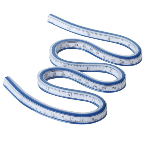 Règle Flexible, 60cm Regle Courbe, Flexible Regle Plastique Souple, Flexible Ruler Rgle Incurvé Règle de Modèle pour Bureau Ecole Studio Dessin Technique...