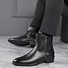 PPXID Men's Smart Business Work Office Ankle Zip Leather Boots Black 8.5 UK #1