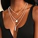Yalice Multi-Layered Disc Necklace Chain Bar Drop Pendant Necklaces Coin Jewelry for Women (Silver)