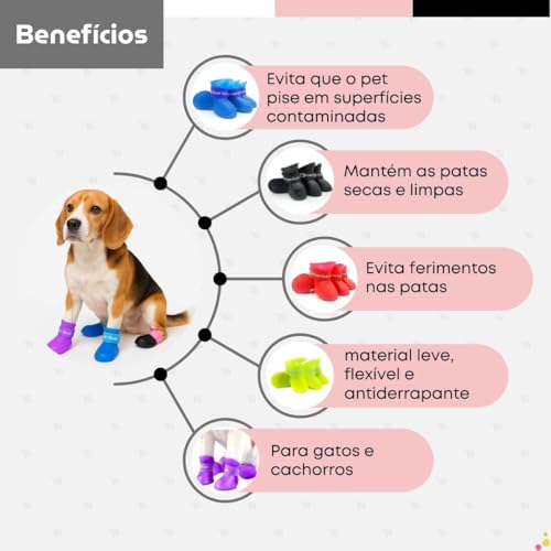 Sapato Botinha De Silicone Para Cachorro Antiderrapante Protetor De Patas (Femea, P)