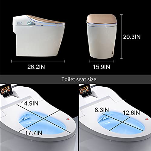 Intelligent Toilets For Bathrooms - Elongated One Piece Smart Toilet Smart Toilet Bidet Smart Toilet Seat With Remote Lcd, Mute Toilet Lid, Warm Dryer, Advance Bidet And Soft Closing Seat #TOP2