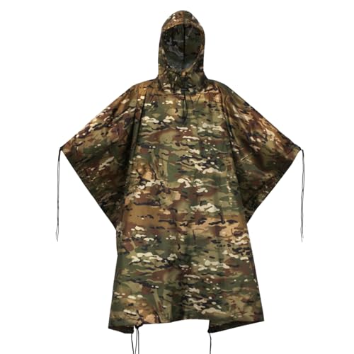WINWAY Military Rain Poncho Camouflage Poncho Waterproof Lightweight Raincoat for Outdoor Hunting Hiking Camping