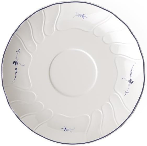 Villeroy & Boch Old Luxembourg Soup Saucer, 19 cm, Premium Porcelain, White/Blue