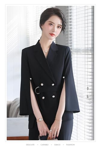 Women's Flare Sleeve Blazer and Pants Set Office Lady Business Suit Summer 2025 Trouser Suit 2 Pcs Sets Outfits3