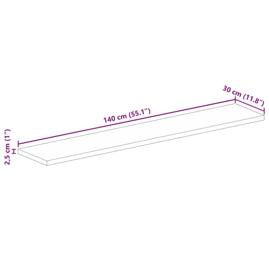 vidaXL Tischplatte, Holzplatte Rechteckig, Massivholzplatte für Tisch Esstisch Couchtisch, Ersatztischplatte, 140x30x2,5cm Altholz Massiv