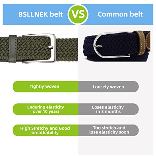 Image of Elastic Braided Belt, 1 3 /8 inch, Woven Stretch Belt for Golf Casual Jeans Shorts Pants