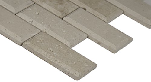 Msi Tuscany Ivory 12 In. X 12 In. X 10Mm Honed Beveled Travertine Mesh-Mounted Mosaic Tile, (10 Sq. Ft., 10 Pieces Per Case) #TOP2