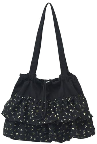 Beautiful Lace Floral Tote Bag Solid Color Canvas Underarm Bags Work Holiday Shoulder Bag for Women Trendy 2025